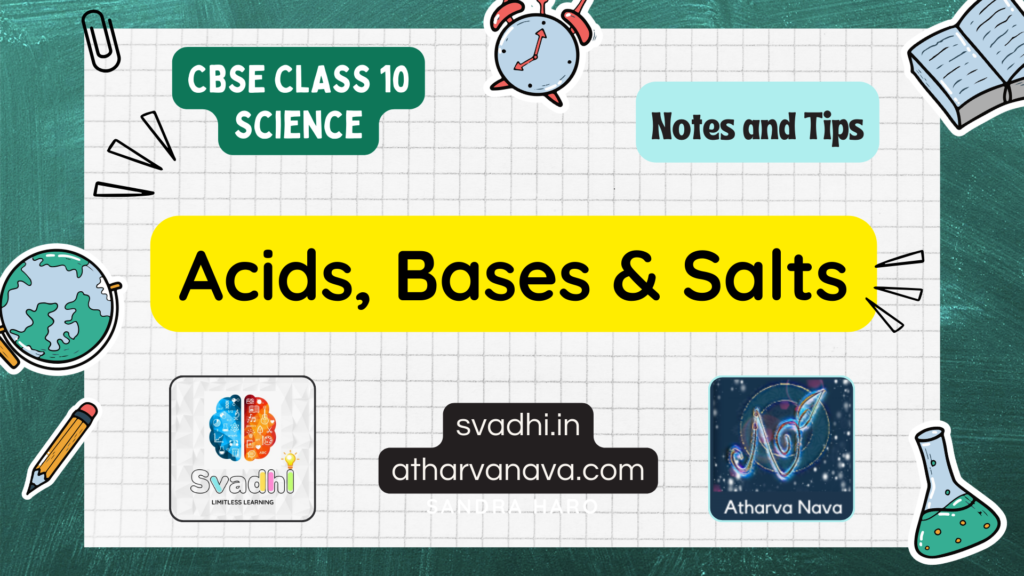 CBSE Class 10 Science – Chapter 2: Acids, Bases and Salts – Detailed Notes & Explanation